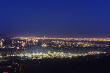 Fototapeta na wymiar The beautiful Pasadena City hall and Pasadena downtown view