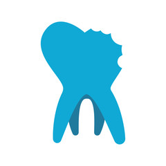 Dental care concept represented by broken tooth icon. isolated and flat illustration 