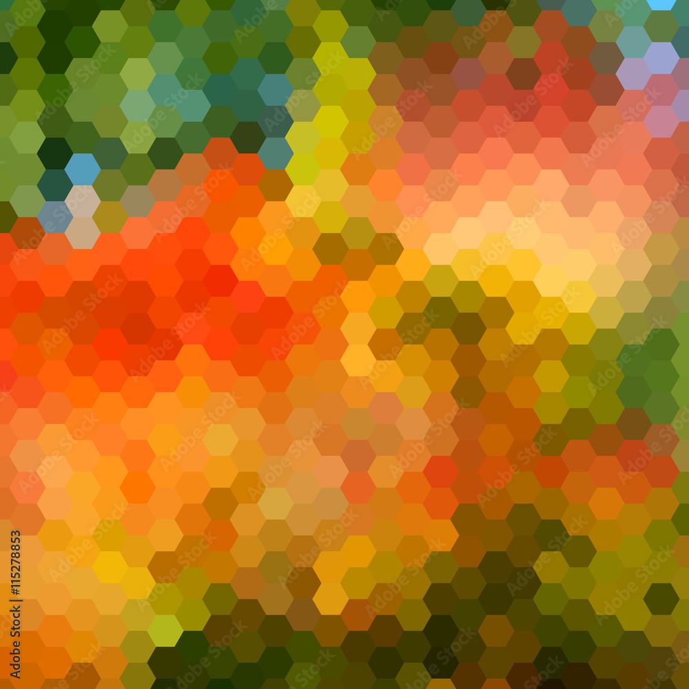 Poster background with colorful hex grid