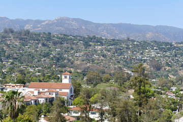 Fototapeta na wymiar Beautiful aerial landscapes seen from Santa Barbara County Court