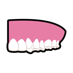 Dental care concept represented by teeth and mouth icon. isolated and flat illustration 