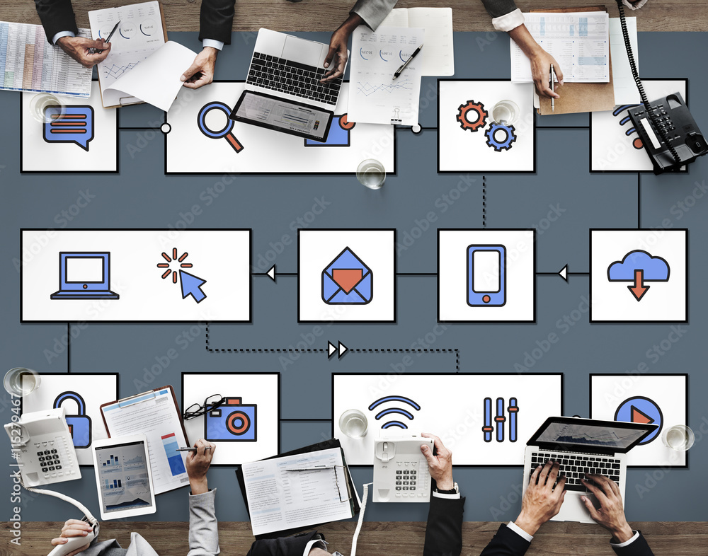 Poster network connection data internet technology concept