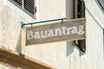 Fototapeta premium Schild 116 - Bauantrag