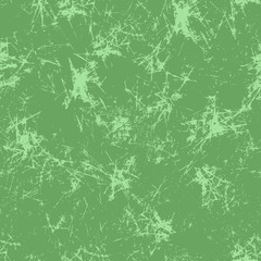 Seamless vector texture. Grunge green background with attrition, cracks and ambrosia. Old style vintage design. Graphic illustration.
