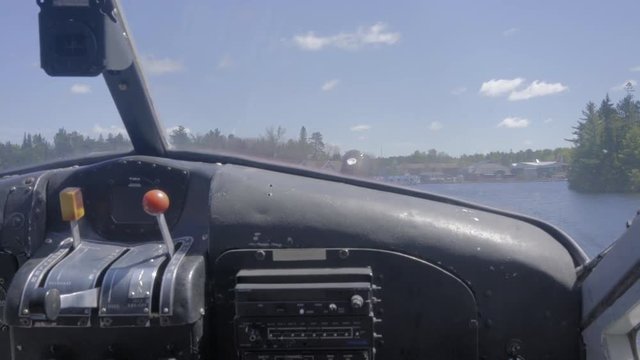 nature canada ontario wilderness forest lake float plane flying over
