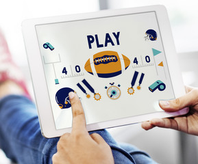 Play Quarterback Rugby American Football Concept