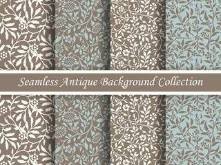 Antique seamless brown background collection_127