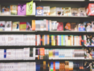 Blur or Defocus Background of  book and bookshelf in book store