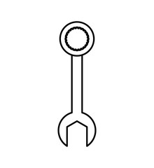 Constuction and repair concept represented by wrench tool icon. isolated and flat illustration 