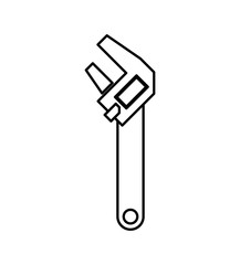 Constuction and repair concept represented by wrench tool icon. isolated and flat illustration 