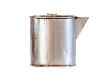 Aluminium bucket isolated on white background.