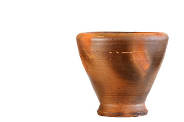 Classic and vintage mortar isolated on white background.