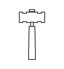 Constuction and repair concept represented by hammer  tool icon. isolated and flat illustration 