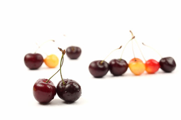 berries cherries on white background