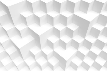 Fototapeta na wymiar 3d White Geometric Concept