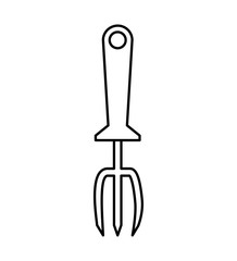 Gardening concept represented by rake tool icon. isolated and flat illustration 