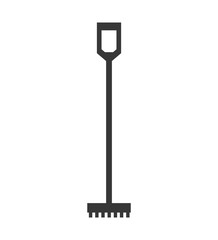 Gardening concept represented by rake tool icon. isolated and flat illustration 