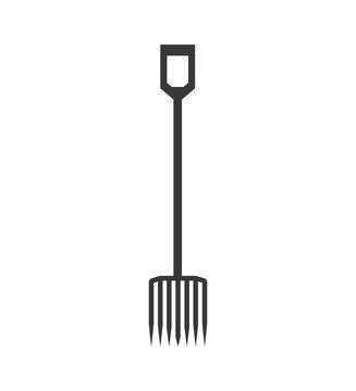 Gardening concept represented by rake tool icon. isolated and flat illustration 