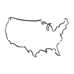 USA concept represented by map icon. isolated and flat illustration 