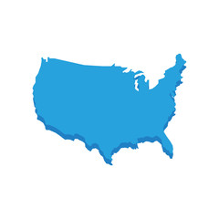 USA concept represented by map icon. isolated and flat illustration 
