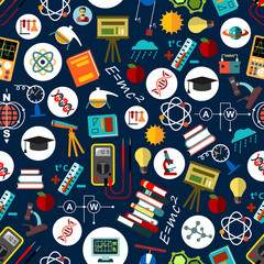 Seamless pattern of science, education background