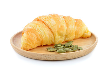 fresh croissant on white background