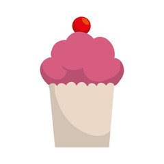 Sweet concept represented by cupcake icon. isolated and flat illustration 