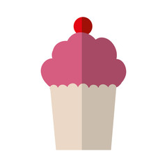 Sweet concept represented by cupcake icon. isolated and flat illustration 