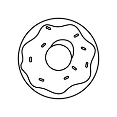 Sweet concept represented by donut icon. isolated and flat illustration 