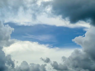 dark cloudscape and light blue sky background