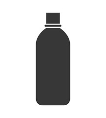 Soda and drink  concept represented by silhouette bottle icon. isolated and flat illustration 