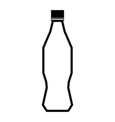 Soda and drink  concept represented by silhouette bottle icon. isolated and flat illustration 