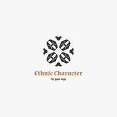 Ethno simbol - Template tradition amulet for you logo. Ethno simbol for you logo.
