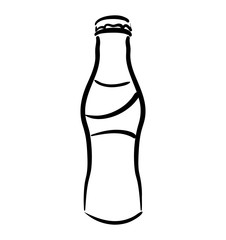 Soda and drink  concept represented by silhouette bottle icon. isolated and flat illustration 