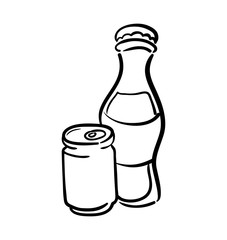 Soda and drink  concept represented by bottle and can icon. isolated and flat illustration 