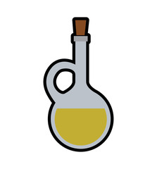 Jar concept represented by olive oil inside bottle of glass icon. isolated and flat illustration 