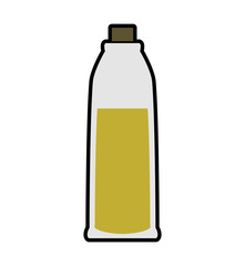Jar concept represented by olive oil inside bottle of glass icon. isolated and flat illustration 