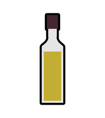 Jar concept represented by olive oil inside bottle of glass icon. isolated and flat illustration 