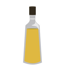 Jar concept represented by olive oil inside bottle of glass icon. isolated and flat illustration 