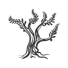 Organic and healthy food concept represented by olive tree icon. isolated and flat illustration 