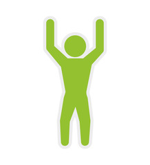 Healthy lifestyle concept represented by pictogram jumping icon. isolated and flat illustration 