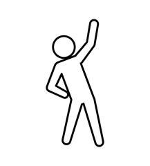 Healthy lifestyle concept represented by pictogram stretching icon. isolated and flat illustration 