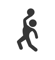 Healthy lifestyle concept represented by pictogram playing basketball con. isolated and flat illustration 