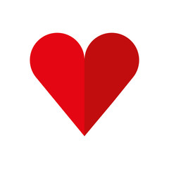 Love concept represented by red heart shape icon. isolated and flat illustration 