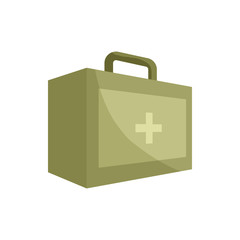 First aid kit icon in cartoon style isolated on white background. Medicine symbol