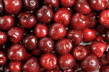 background of fresh cherries