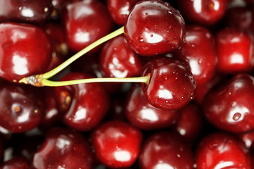 background of fresh cherries