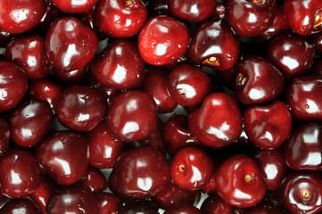 background of fresh cherries