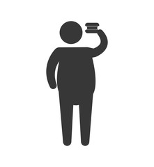 Healthy lifestyle concept represented by pictogram eating. isolated and flat illustration 