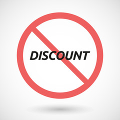Isolated forbidden signal with    the text DISCOUNT